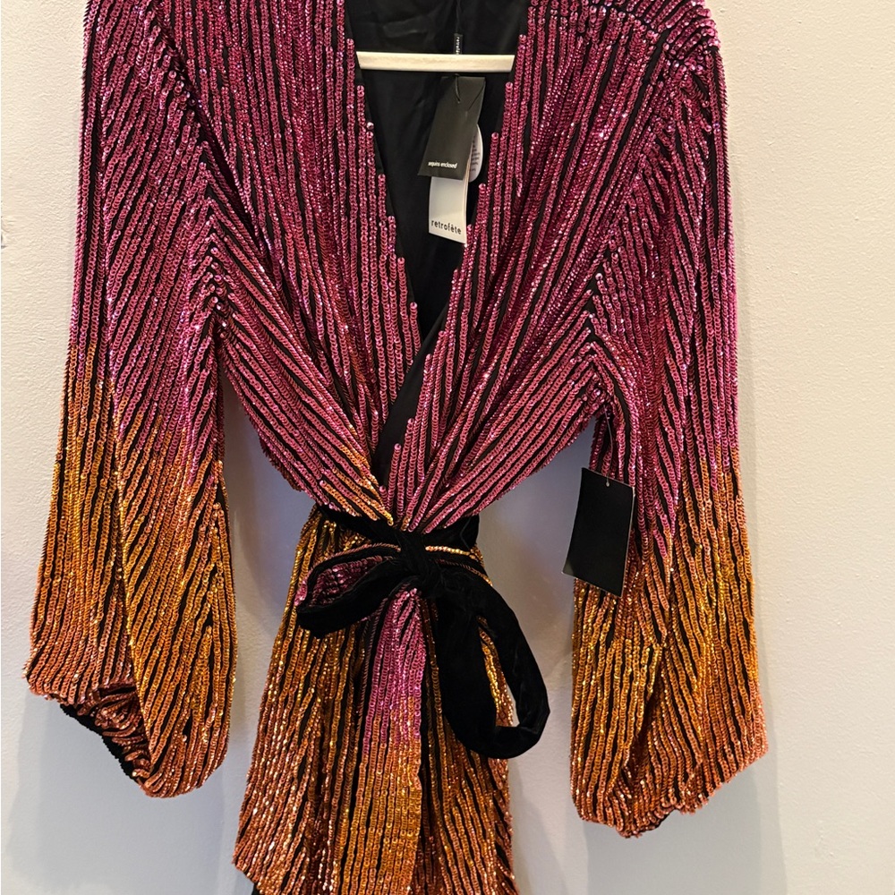 Retrofete Black Satin Dress